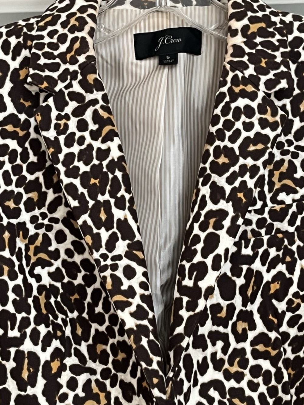 J. CREW Women's Schoolboy Leopard Animal Print Stretch Blazer Jacket Size 6 - Picture 4 of 6